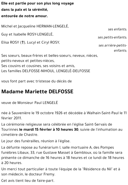 Mariette DELFOSSE