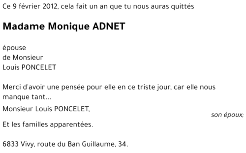 Monique ADNET