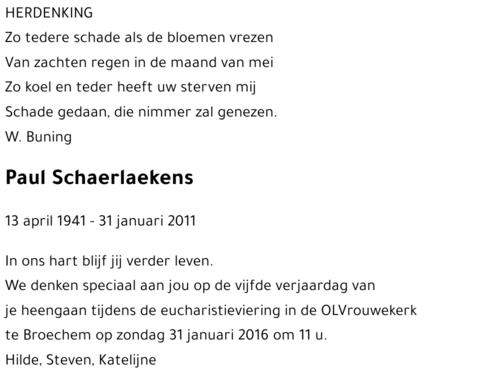 Paul Schaerlaekens