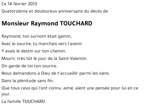 Raymond TOUCHARD