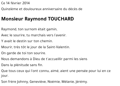 Raymond TOUCHARD