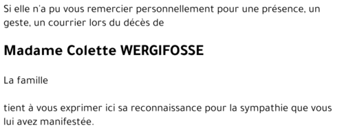 Colette WERGIFOSSE