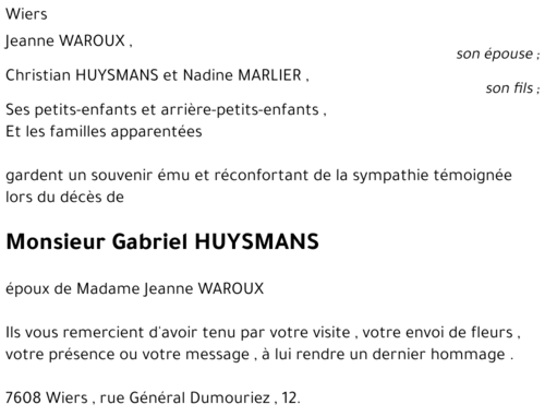 Gabriel HUYSMANS