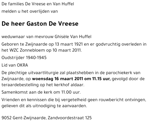 Gaston De Vreese