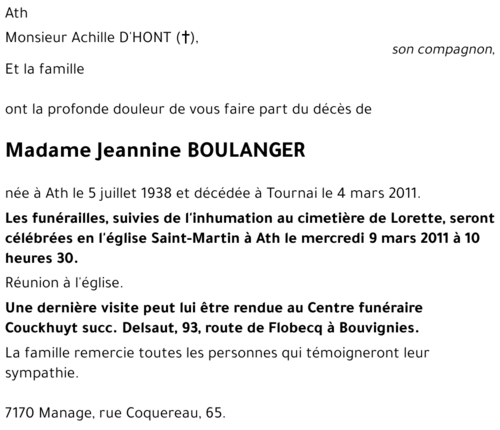 Jeannine BOULANGER