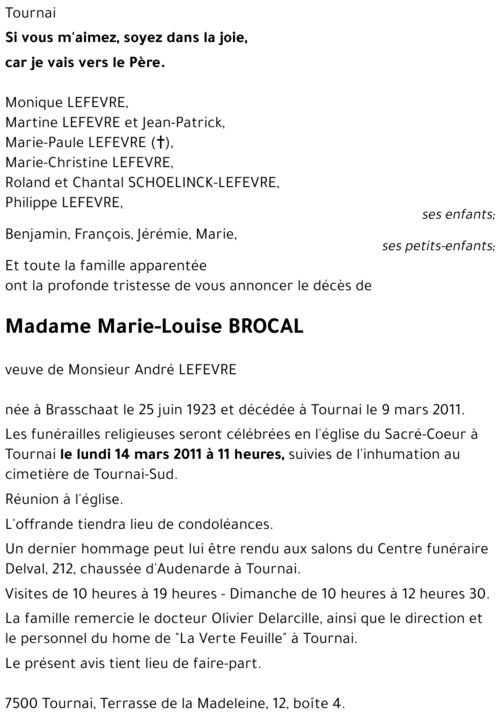 Marie-Louise BROCAL