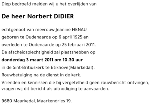 Norbert DIDIER