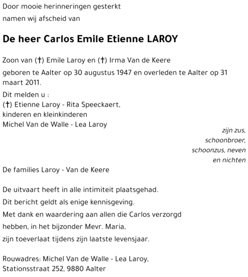 Carlos Emiel Etienne LAROY