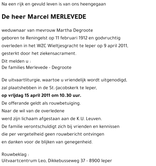 Marcel MERLEVEDE