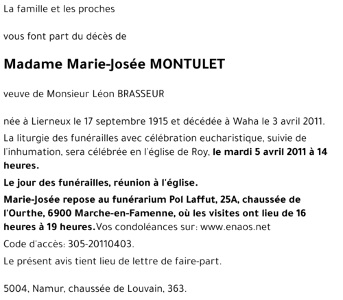 Marie-Josée MONTULET