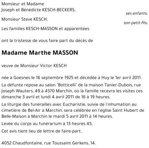 Marthe MASSON