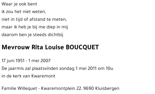 Rita Louise Boucquet