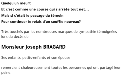 Joseph BRAGARD