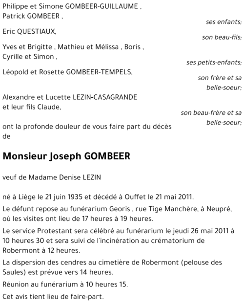 Joseph GOMBEER
