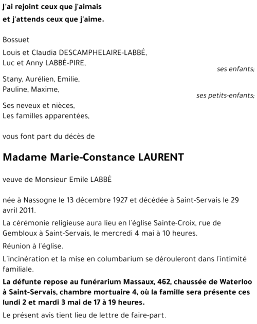 Marie-Constance LAURENT