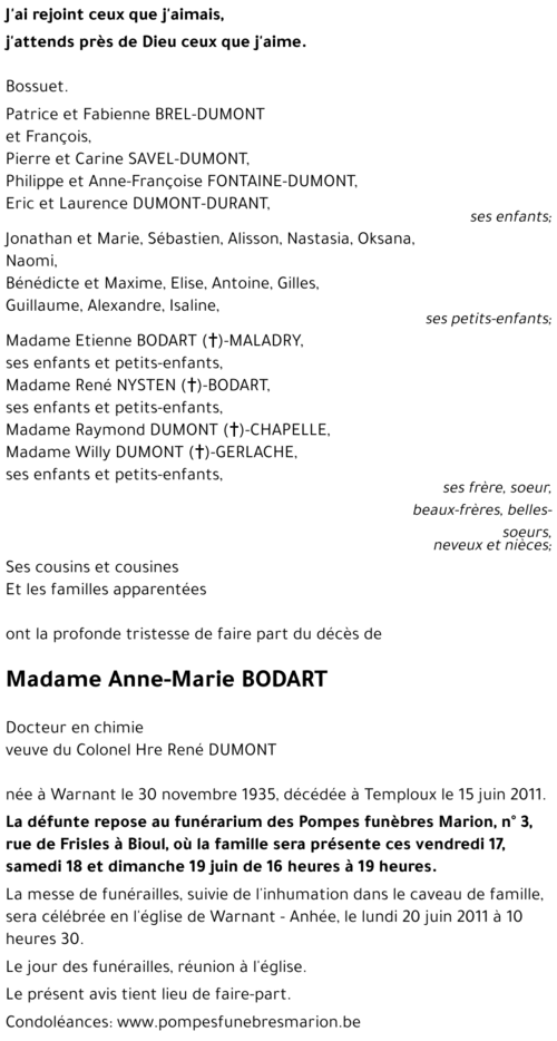 Anne-Marie BODART
