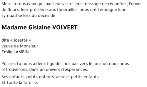 Gislaine VOLVERT