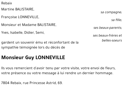 Guy LONNEVILLE