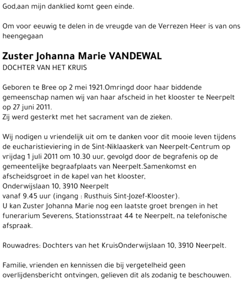 Johanna Marie Vandewal