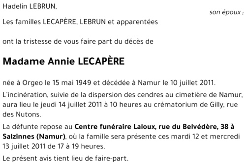 Annie LECAPÈRE