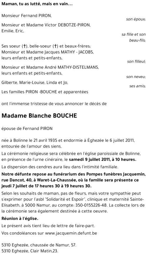 Blanche BOUCHE