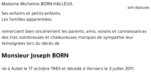 BORN Joseph