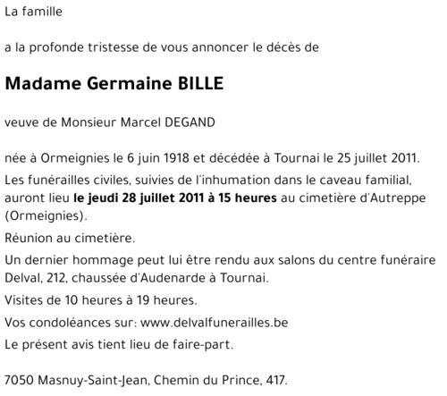 Germaine BILLE