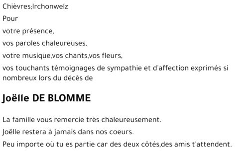 Joëlle DE BLOMME