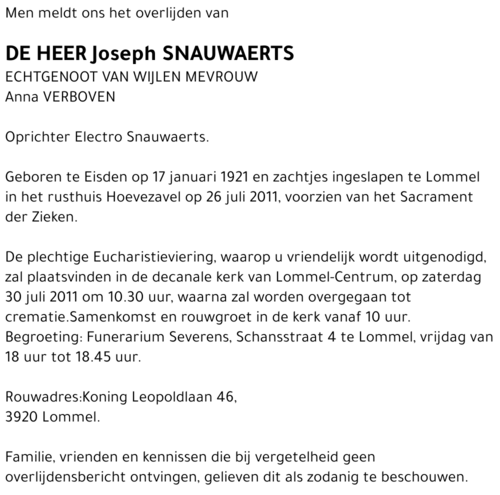 Joseph Snauwaerts