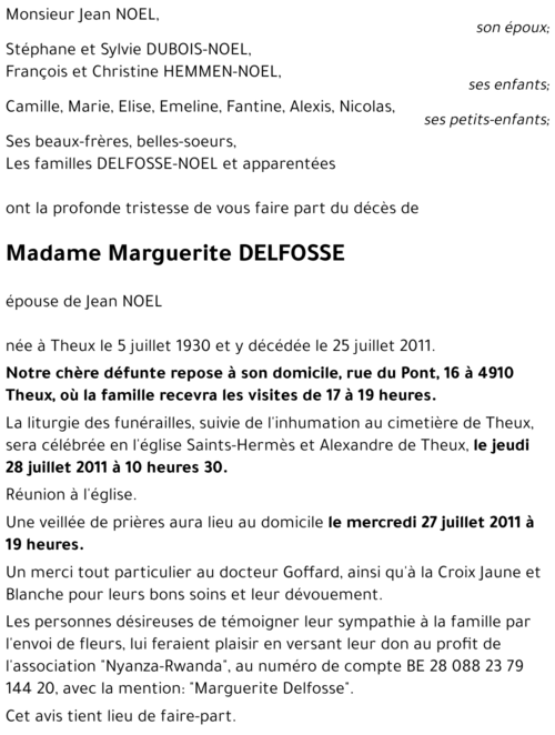 Marguerite DELFOSSE
