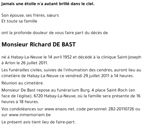 Richard DE BAST