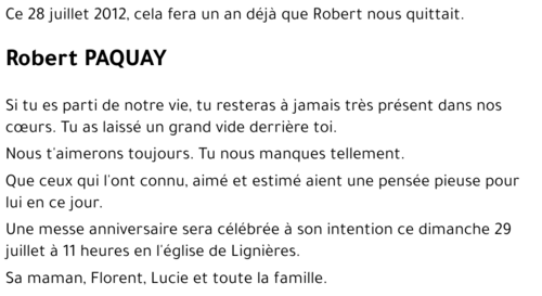 Robert PAQUAY