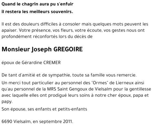 Joseph GREGOIRE
