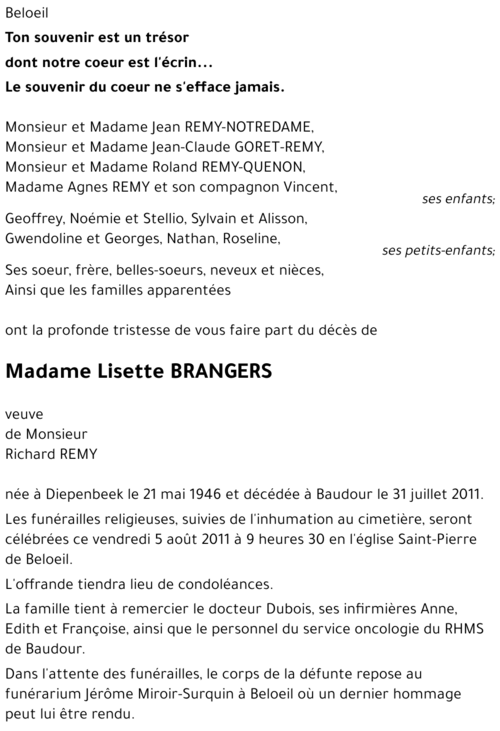 Lisette BRANGERS