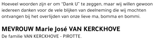 Marie José VAN KERCKHOVE