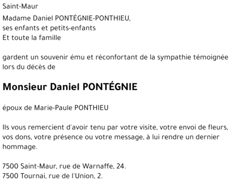 Daniel PONTÉGNIE