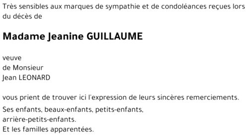 Jeanine GUILLAUME