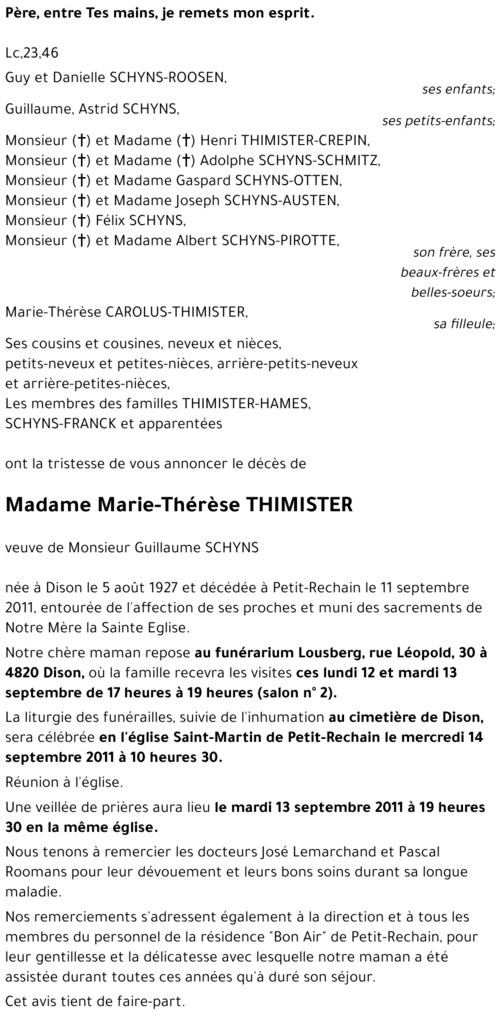 Marie-Thérèse THIMISTER