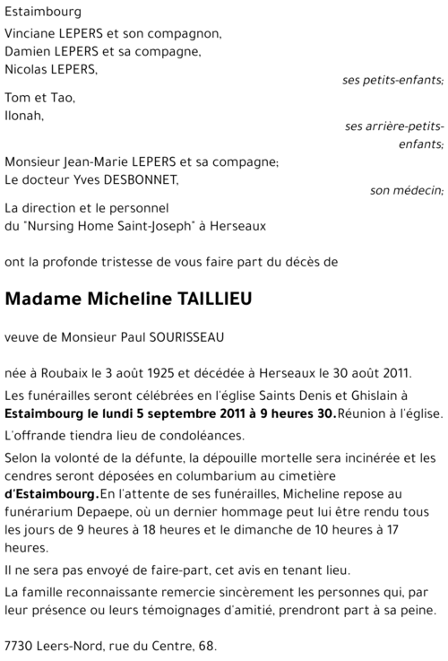 Micheline TAILLIEU