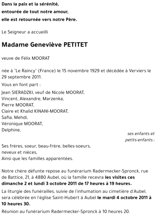 Geneviève PETITET