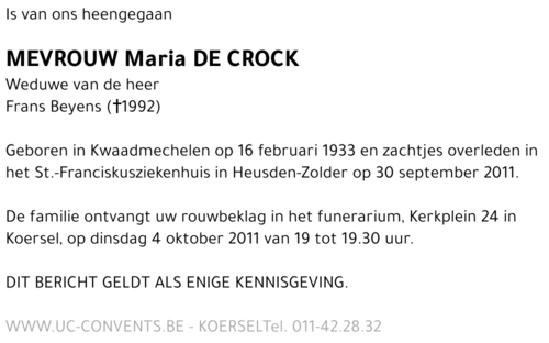 Maria De Crock
