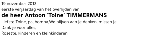 Antoon 'Toine' TIMMERMANS