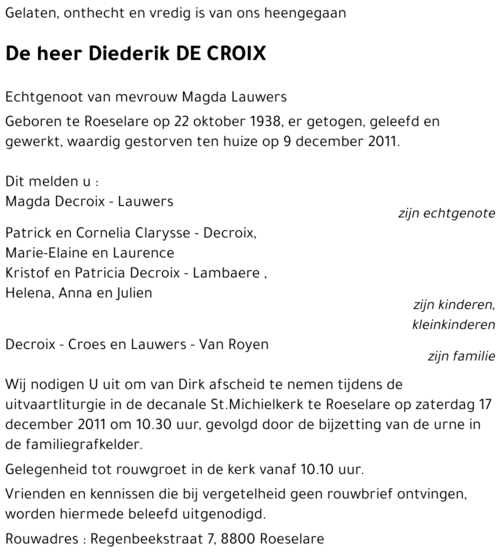 Diederik DE CROIX