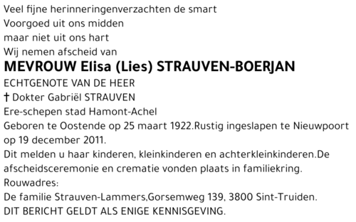 Elisa (Lies) Strauven-Boerjan