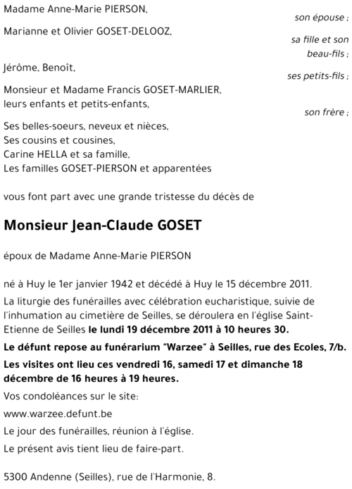 Jean-Claude GOSET