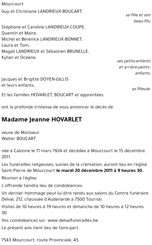 Jeanne HOVARLET
