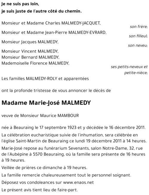 Marie-José MALMEDY