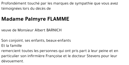 Palmyre FLAMME