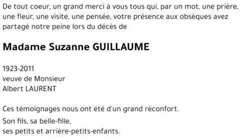 Suzanne GUILLAUME