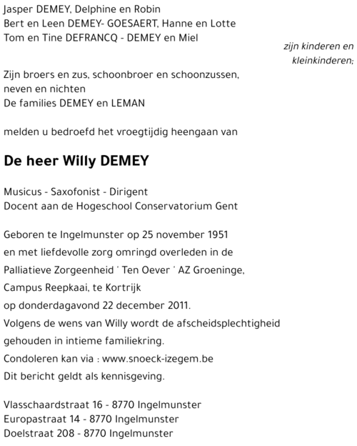 Willy DEMEY